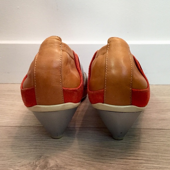 Cute Multicolored Leather Peep Toe Shoes - Picture 3 of 3